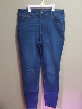 Jordache Women's Dark Blue High-Rise Stretch Jeggings - Classic Slim Fit Size 14